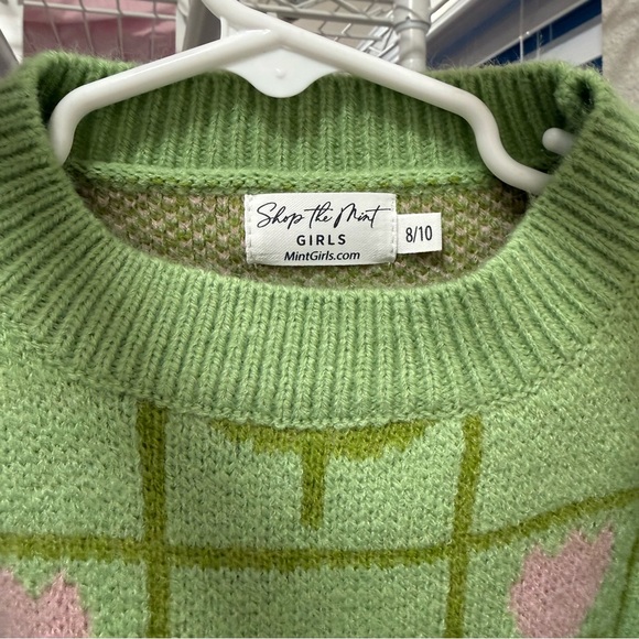 Shop The Mint Green and Pink Floral Sweater - Picture 3 of 6